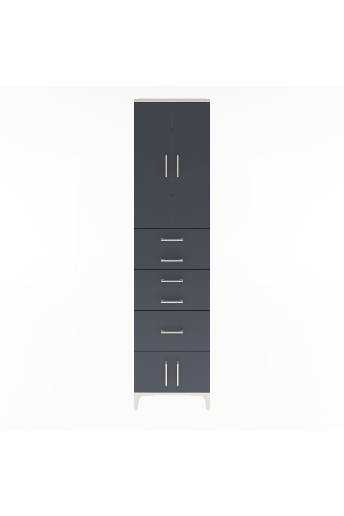 Arges Dolap 3 Raflı 5 Çekmeceli 4 Kapaklı 60x30x243 - S32M030V2A
