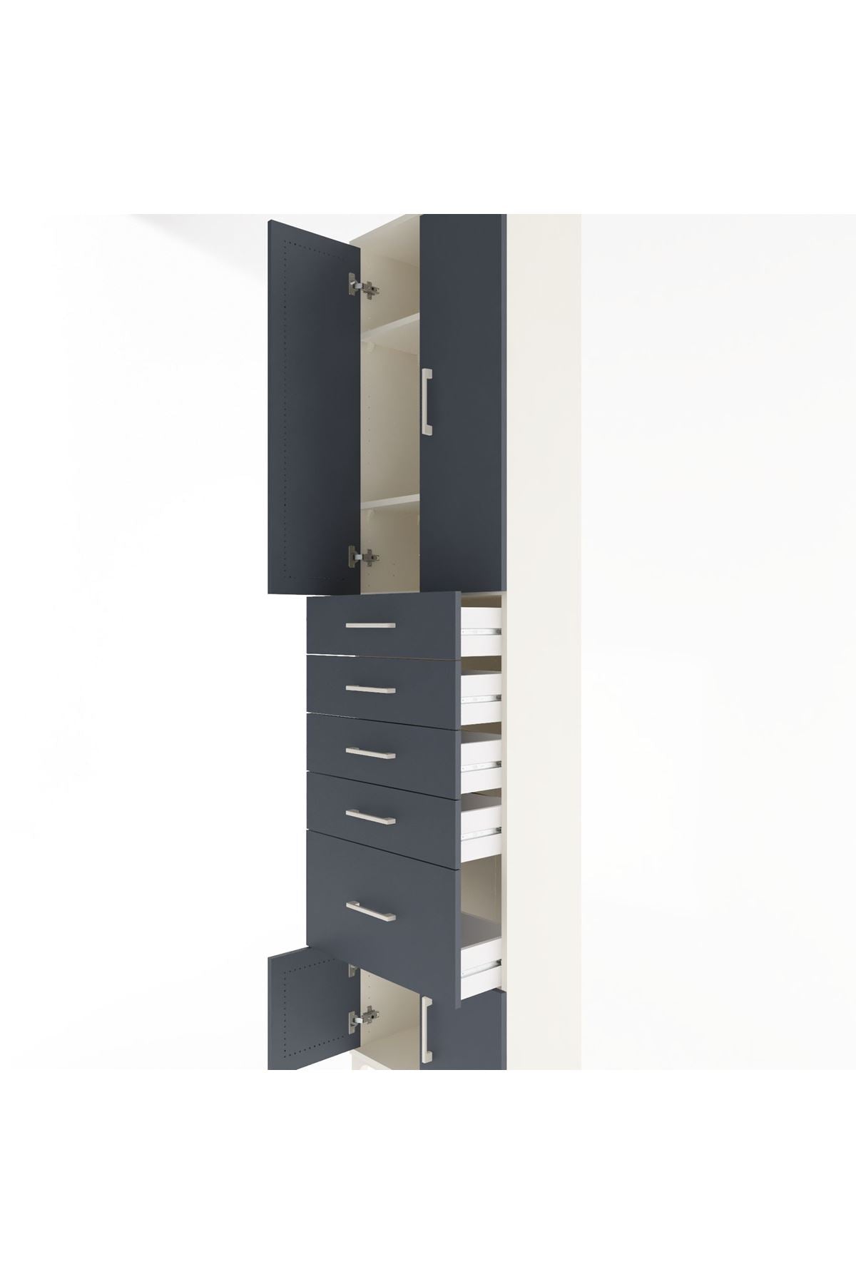 Arges Dolap 3 Raflı 5 Çekmeceli 4 Kapaklı 60x30x243 - S32M030V2A