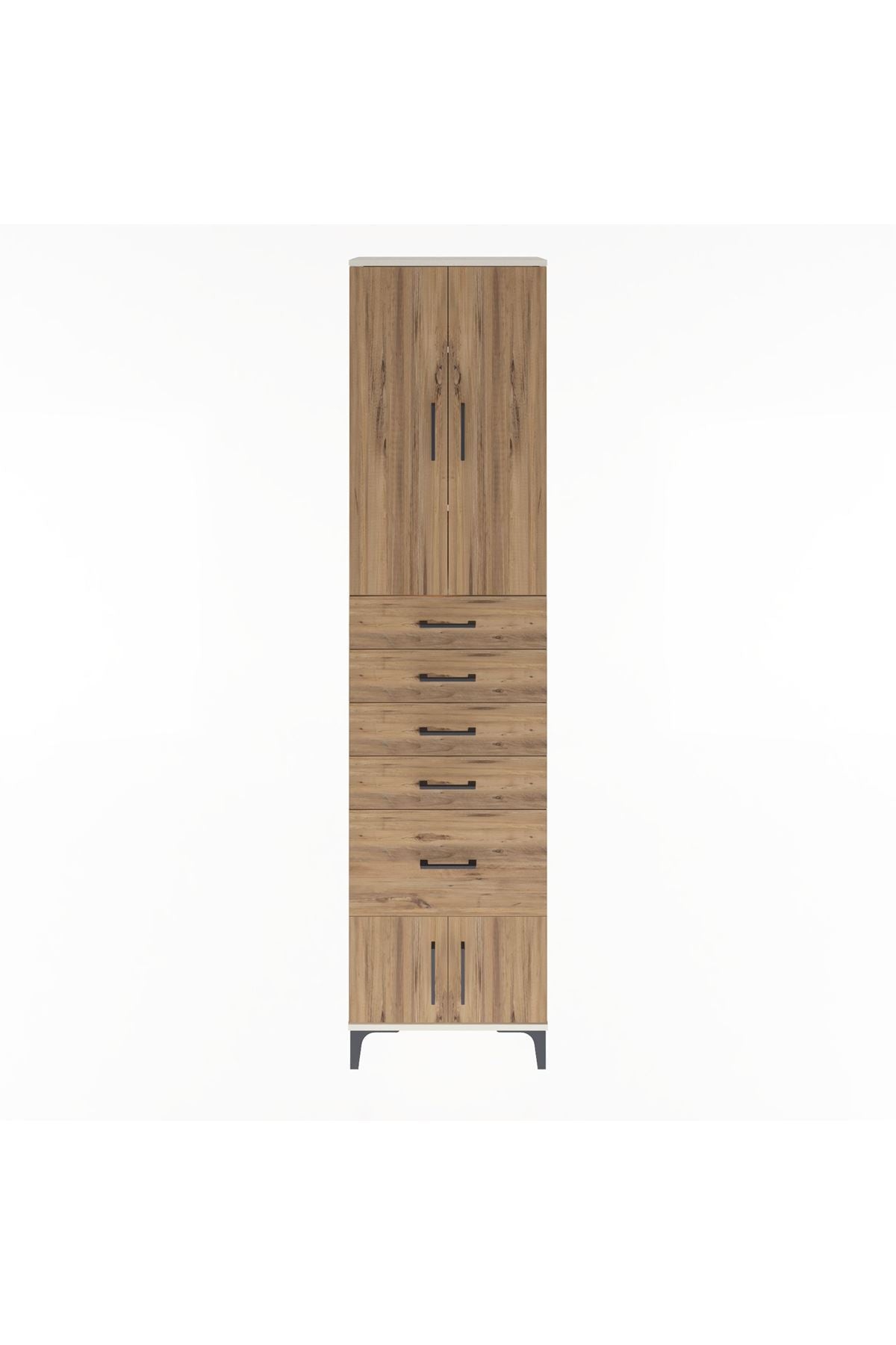 Arges Dolap 3 Raflı 5 Çekmeceli 4 Kapaklı 60x30x243 - S32M030V3A