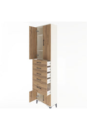 Arges Dolap 3 Raflı 5 Çekmeceli 4 Kapaklı 60x30x243 - S32M030V3A