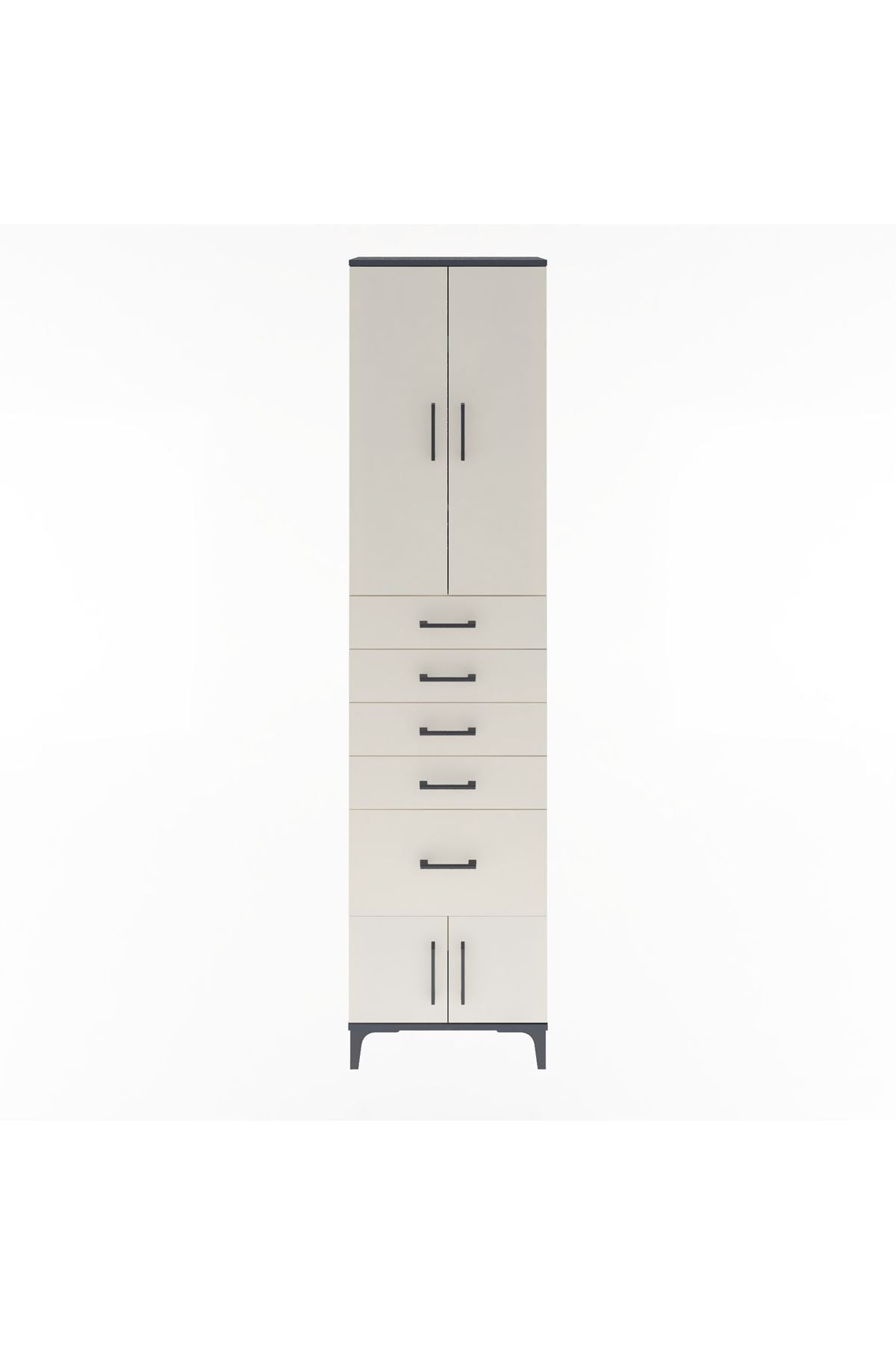 Arges Dolap 3 Raflı 5 Çekmeceli 4 Kapaklı 60x30x243 - S32M030V4A
