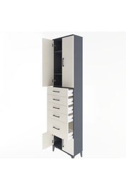 Arges Dolap 3 Raflı 5 Çekmeceli 4 Kapaklı 60x30x243 - S32M030V4A