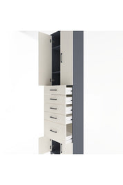 Arges Dolap 3 Raflı 5 Çekmeceli 4 Kapaklı 60x30x243 - S32M030V4A
