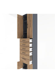Arges Dolap 3 Raflı 5 Çekmeceli 4 Kapaklı 60x30x243 - S32M030V6A