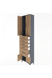Arges Dolap 3 Raflı 5 Çekmeceli 4 Kapaklı 60x30x243 - S32M030V6A