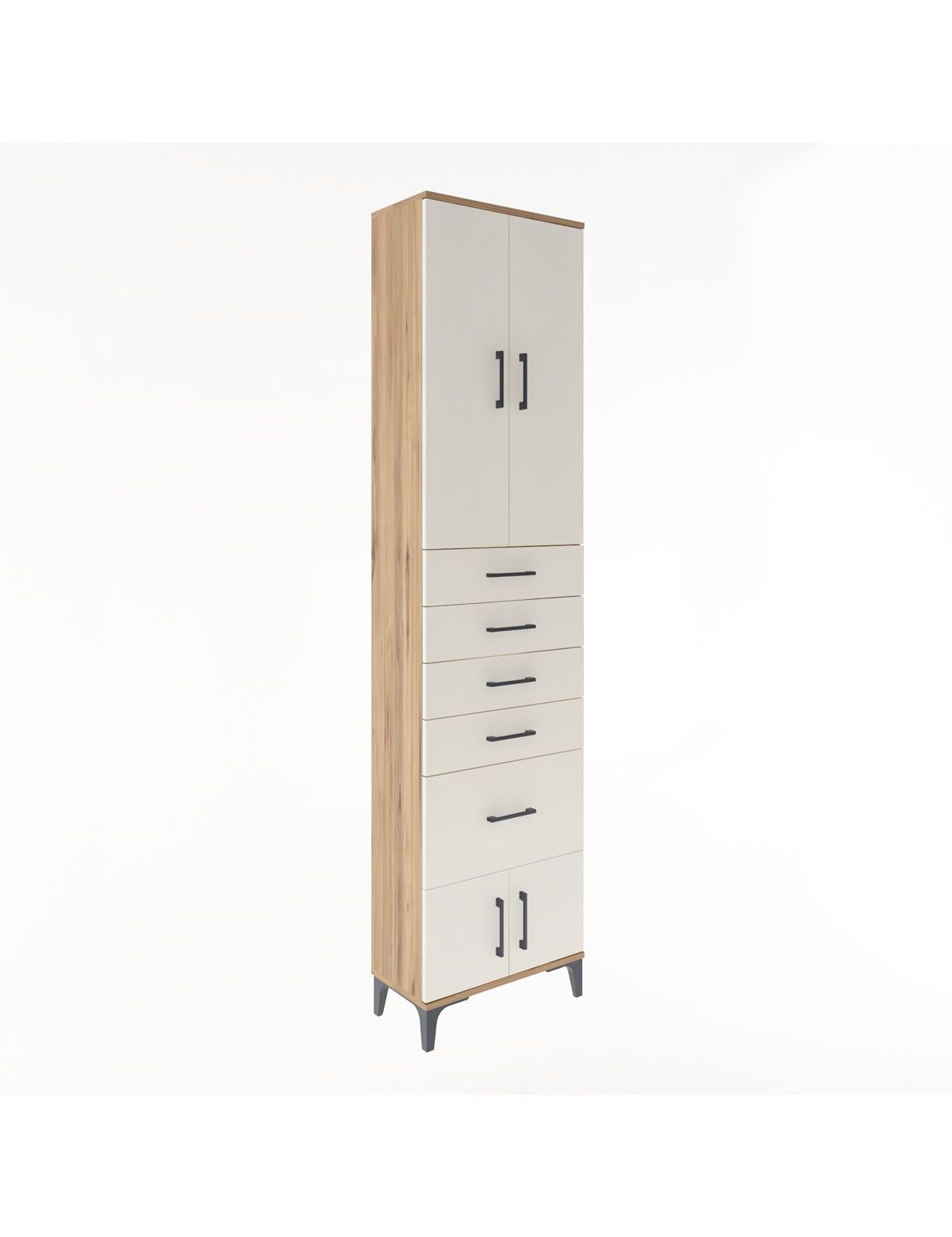 Arges Dolap 3 Raflı 5 Çekmeceli 4 Kapaklı 60x30x243 - S32M030V7A
