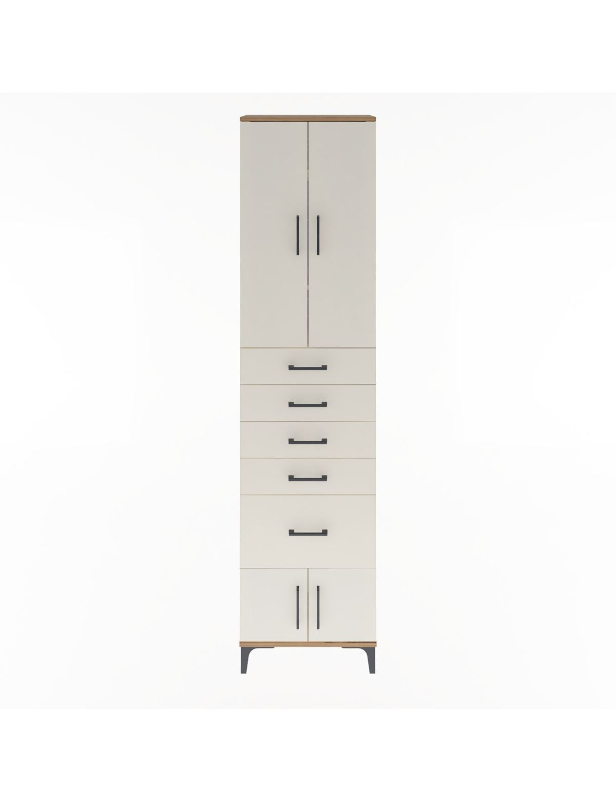 Arges Dolap 3 Raflı 5 Çekmeceli 4 Kapaklı 60x30x243 - S32M030V7A