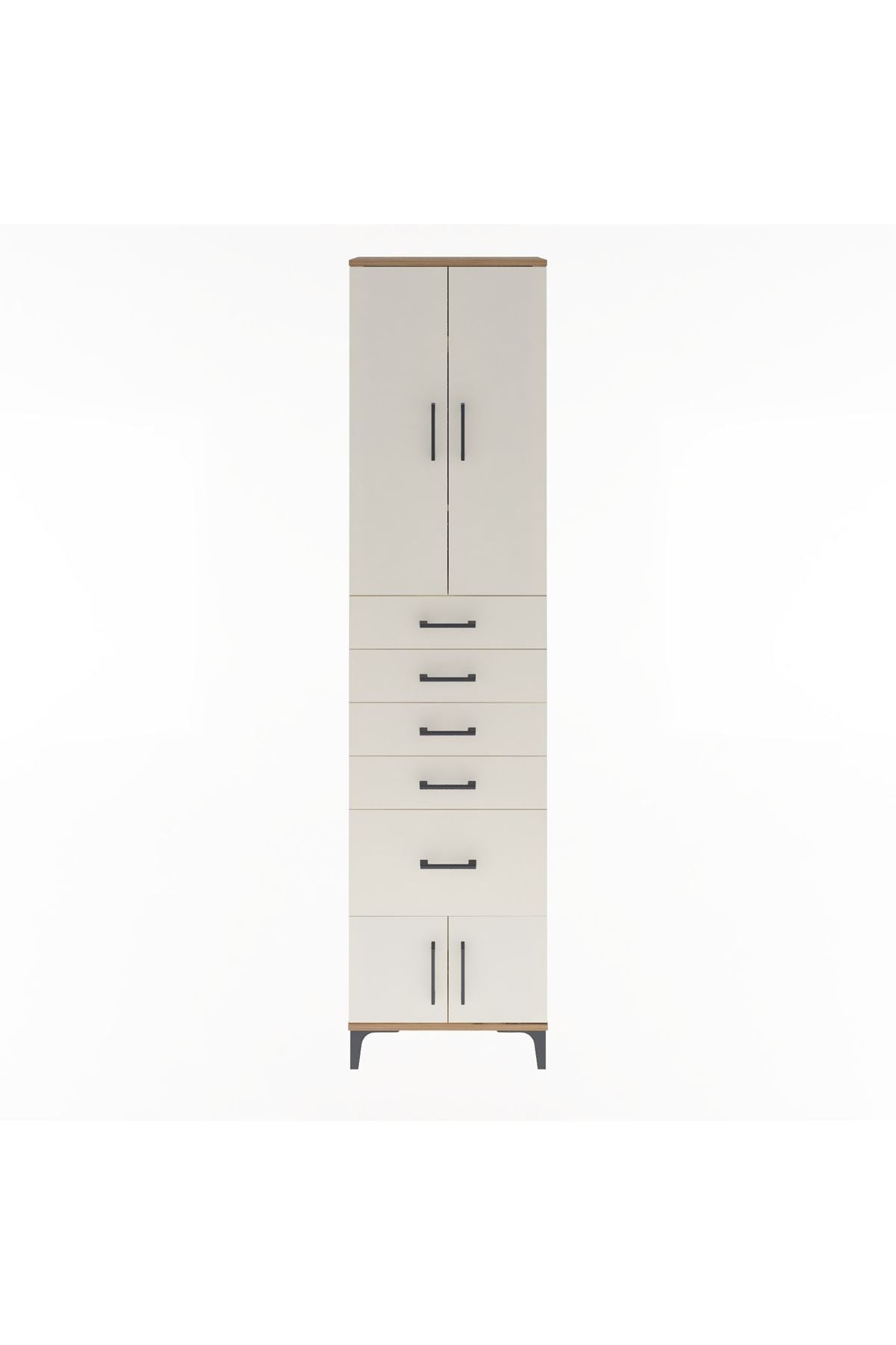 Arges Dolap 3 Raflı 5 Çekmeceli 4 Kapaklı 60x30x243 - S32M030V7A