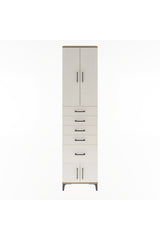 Arges Dolap 3 Raflı 5 Çekmeceli 4 Kapaklı 60x30x243