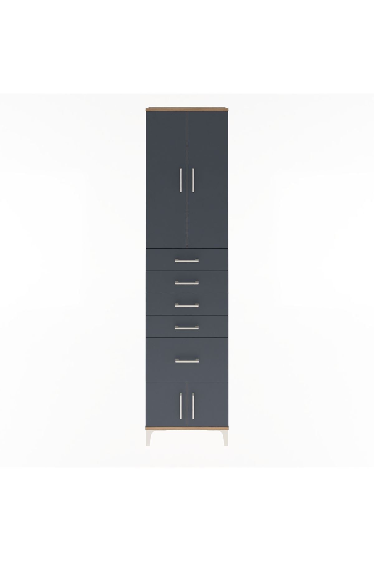 Arges Dolap 3 Raflı 5 Çekmeceli 4 Kapaklı 60x30x243 - S32M030V8A