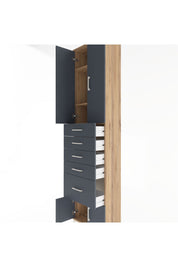 Arges Dolap 3 Raflı 5 Çekmeceli 4 Kapaklı 60x30x243 - S32M030V8A