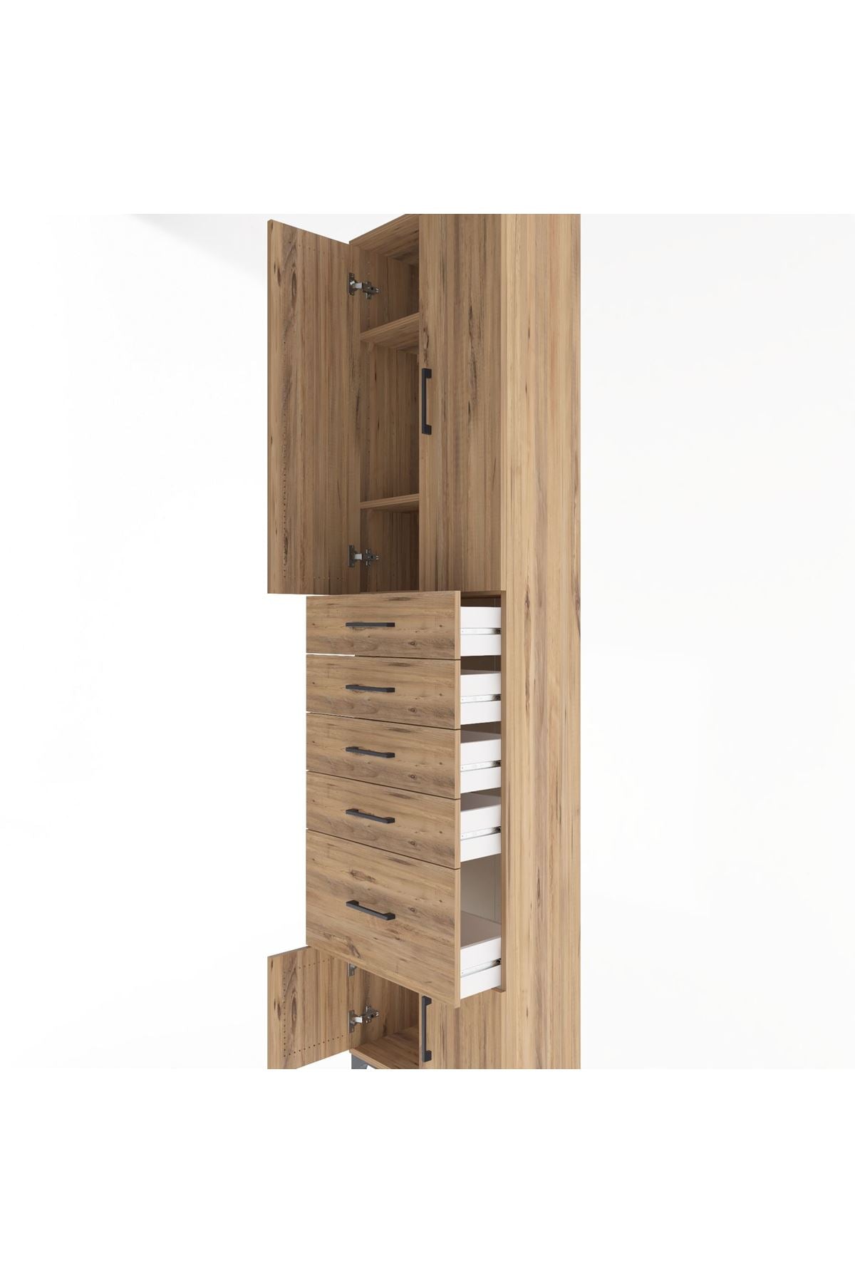 Arges Dolap 3 Raflı 5 Çekmeceli 4 Kapaklı 60x30x243 - S32M030V9A