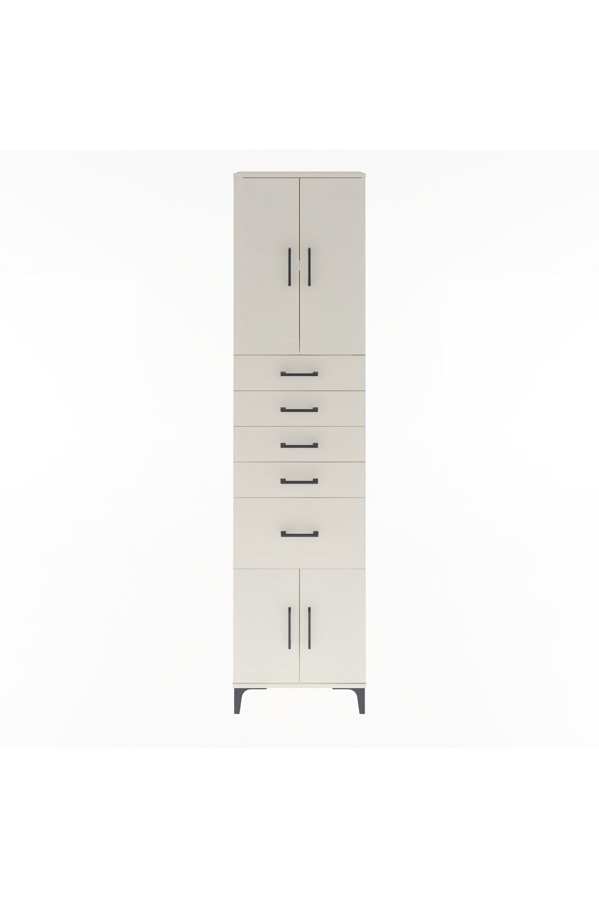 Arges Dolap 2 Raflı 5 Çekmeceli 4 Kapaklı 60x30x243 - S32M031V1A