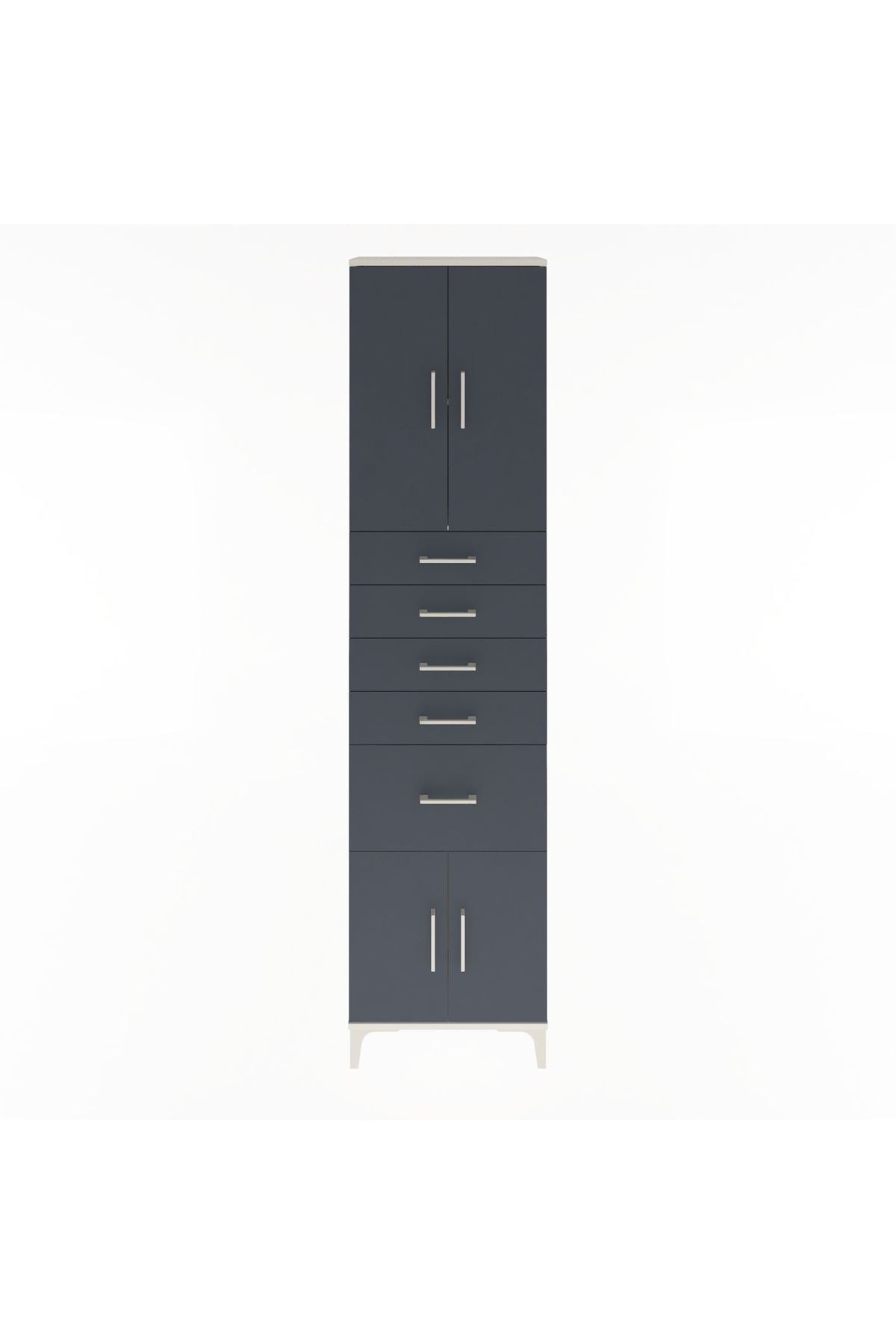 Arges Dolap 2 Raflı 5 Çekmeceli 4 Kapaklı 60x30x243 - S32M031V2A