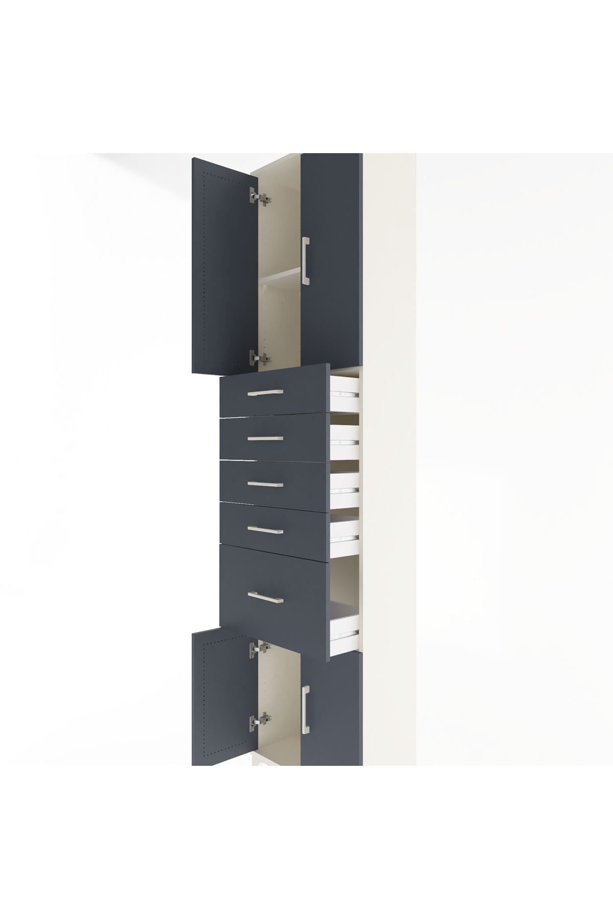 Arges Dolap 2 Raflı 5 Çekmeceli 4 Kapaklı 60x30x243 - S32M031V2A