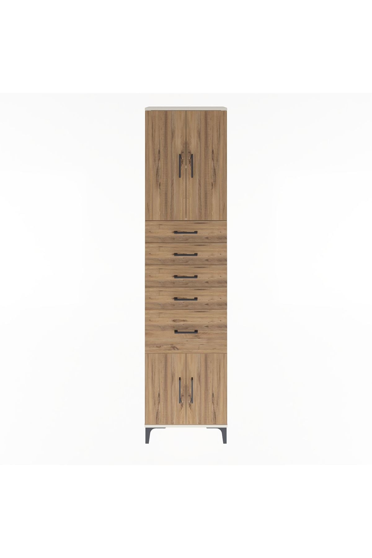Arges Dolap 2 Raflı 5 Çekmeceli 4 Kapaklı 60x30x243 - S32M031V3A