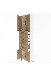 Arges Dolap 2 Raflı 5 Çekmeceli 4 Kapaklı 60x30x243 - S32M031V3A