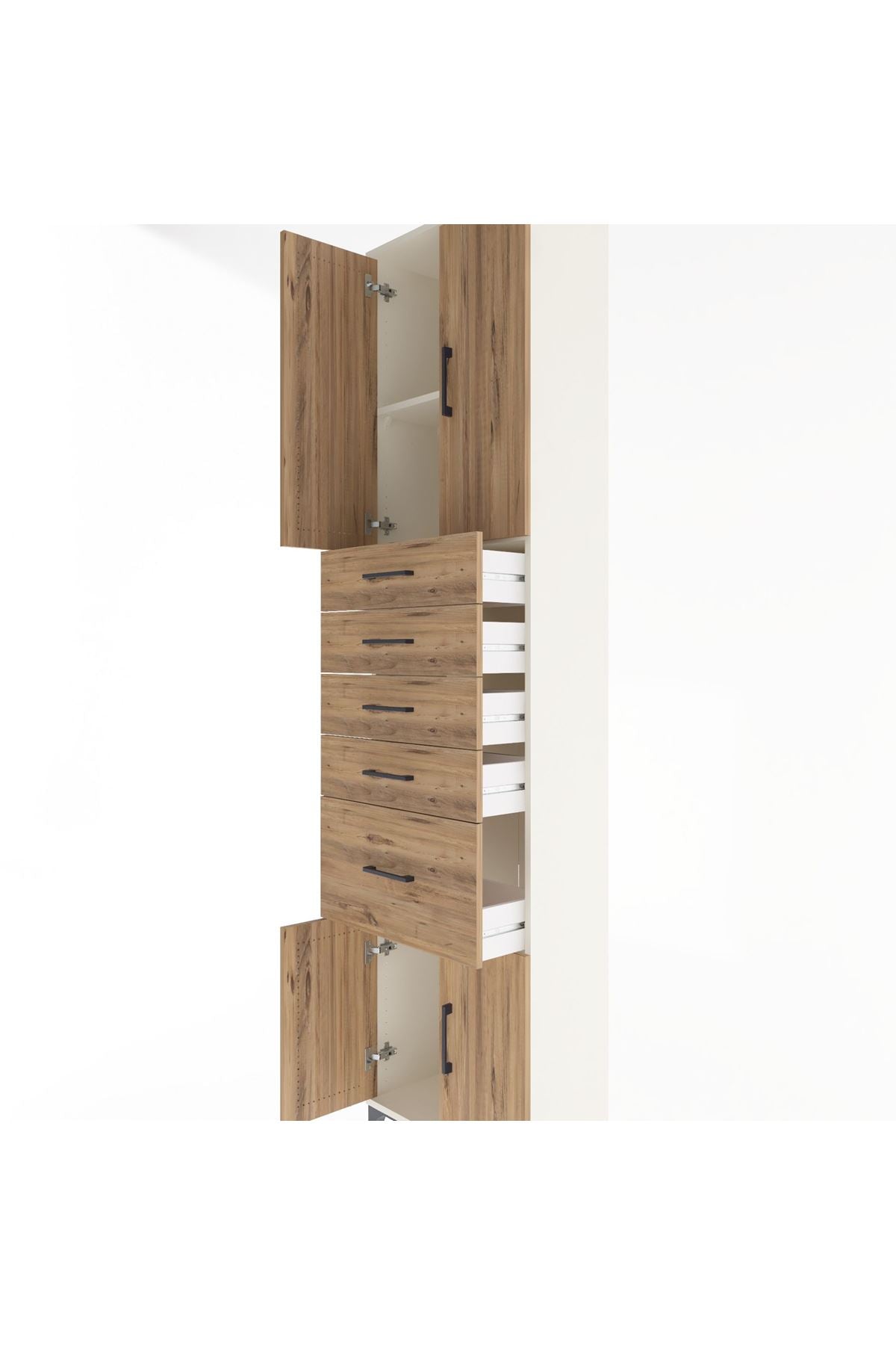 Arges Dolap 2 Raflı 5 Çekmeceli 4 Kapaklı 60x30x243 - S32M031V3A