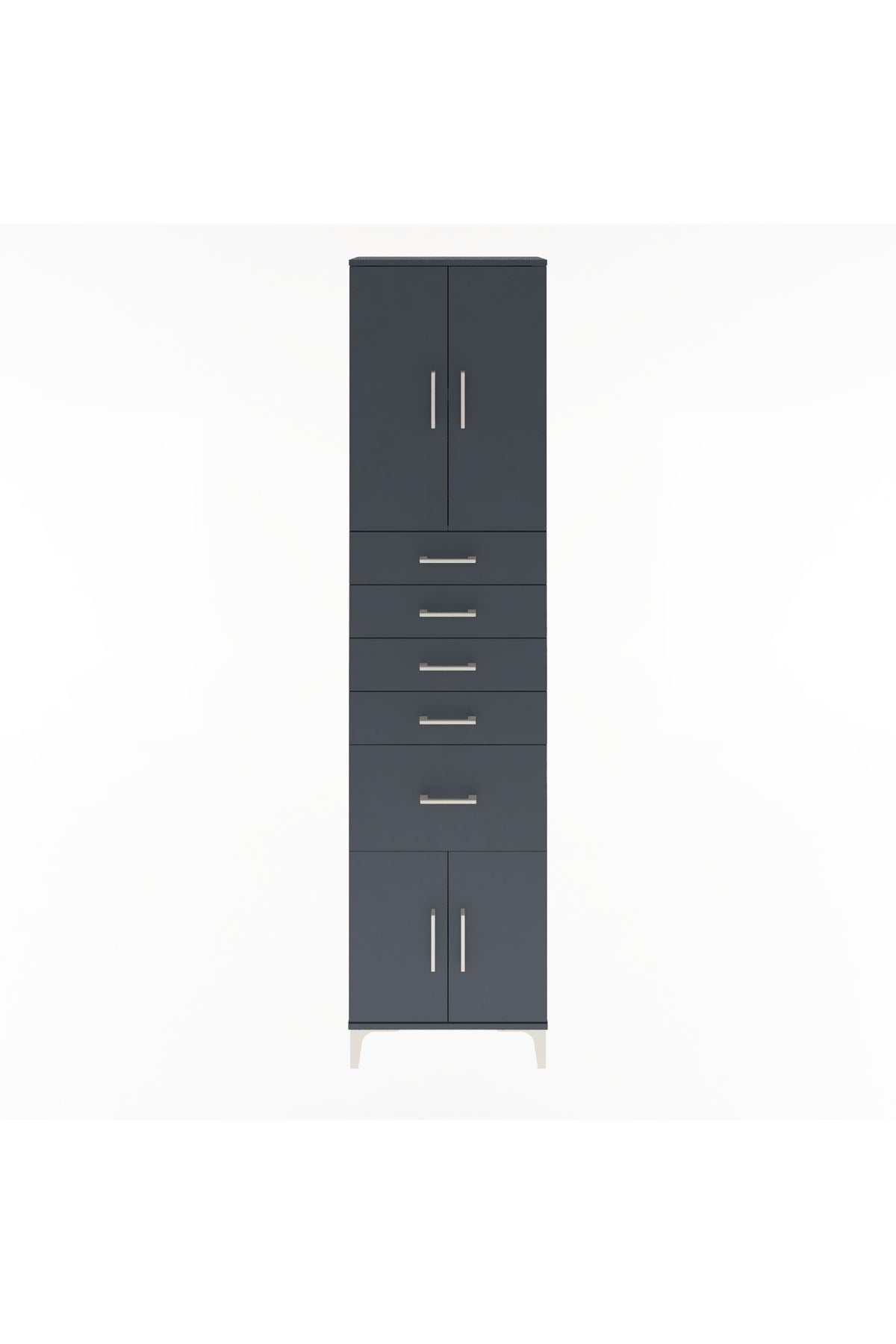 Arges Dolap 2 Raflı 5 Çekmeceli 4 Kapaklı 60x30x243 - S32M031V5A