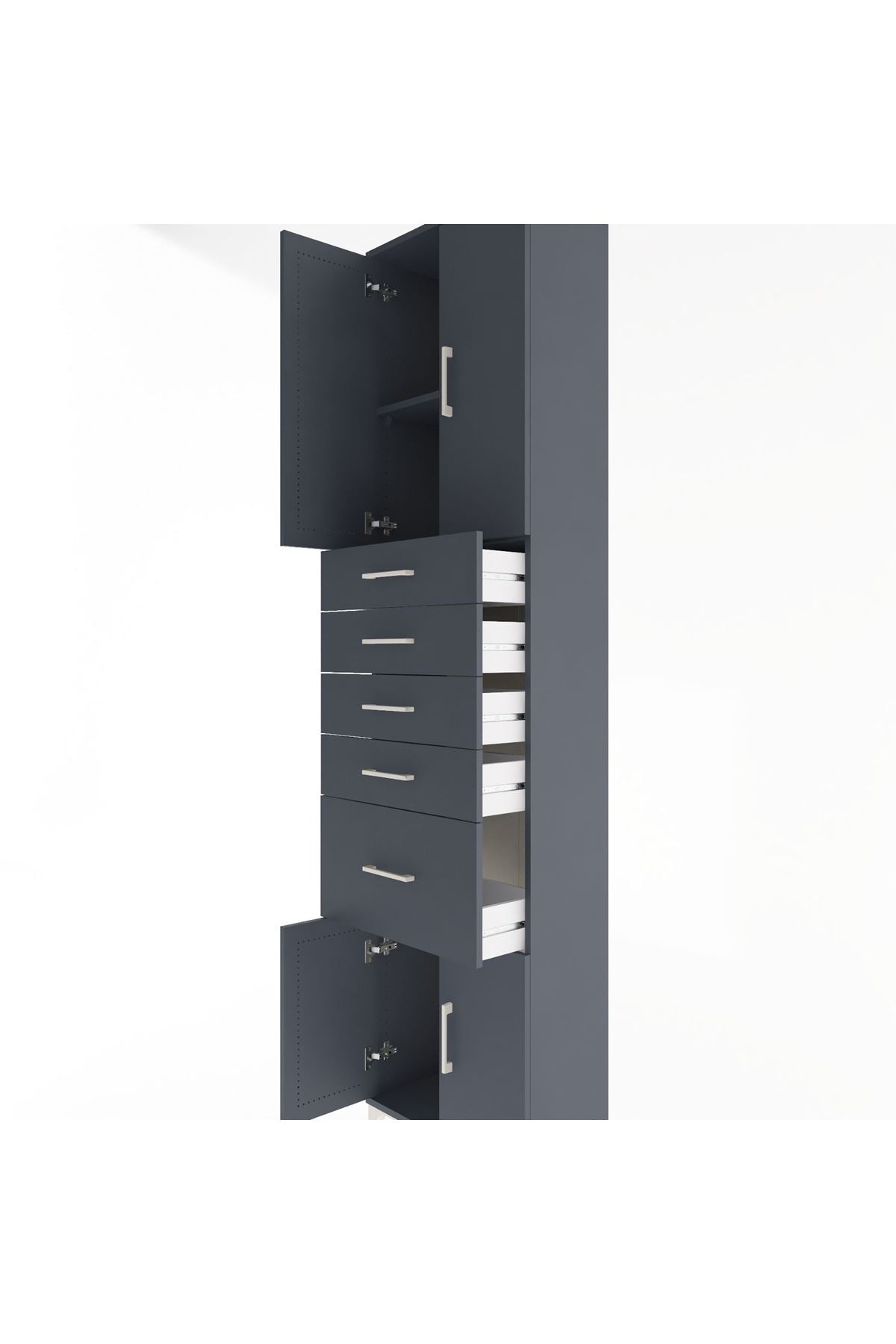 Arges Dolap 2 Raflı 5 Çekmeceli 4 Kapaklı 60x30x243 - S32M031V5A