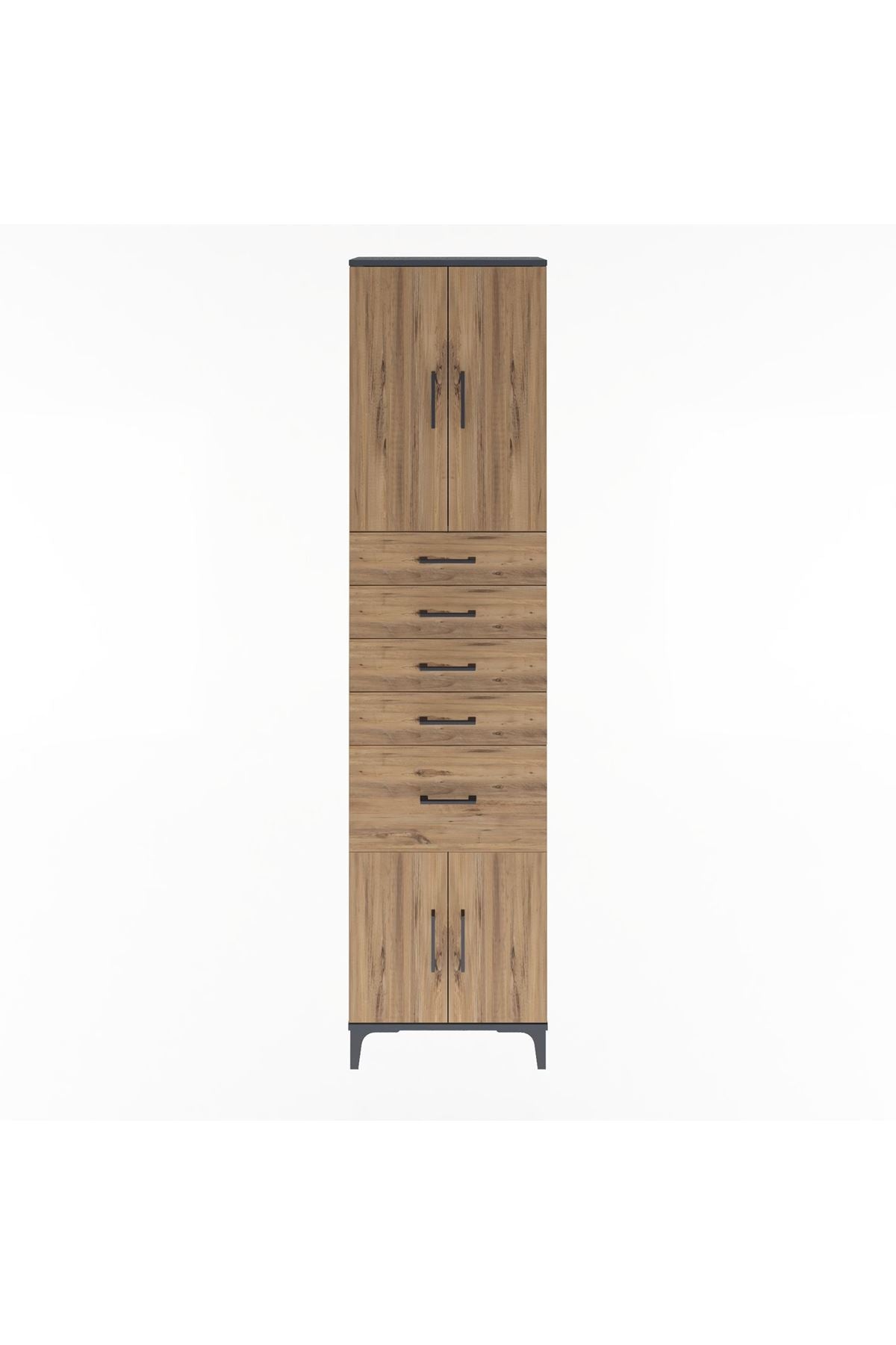 Arges Dolap 2 Raflı 5 Çekmeceli 4 Kapaklı 60x30x243 - S32M031V6A