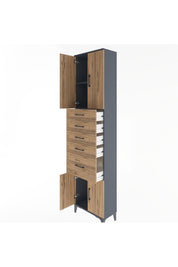 Arges Dolap 2 Raflı 5 Çekmeceli 4 Kapaklı 60x30x243 - S32M031V6A