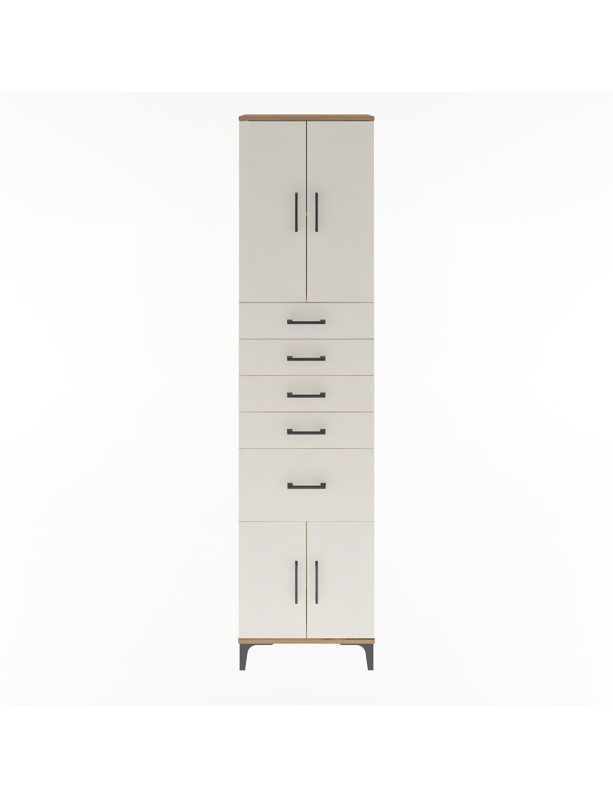 Arges Dolap 2 Raflı 5 Çekmeceli 4 Kapaklı 60x30x243 - S32M031V7A