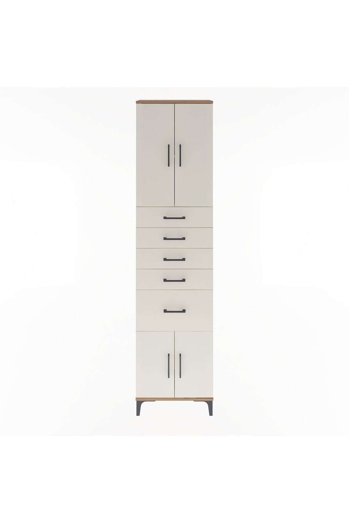 Arges Dolap 2 Raflı 5 Çekmeceli 4 Kapaklı 60x30x243 - S32M031V7A