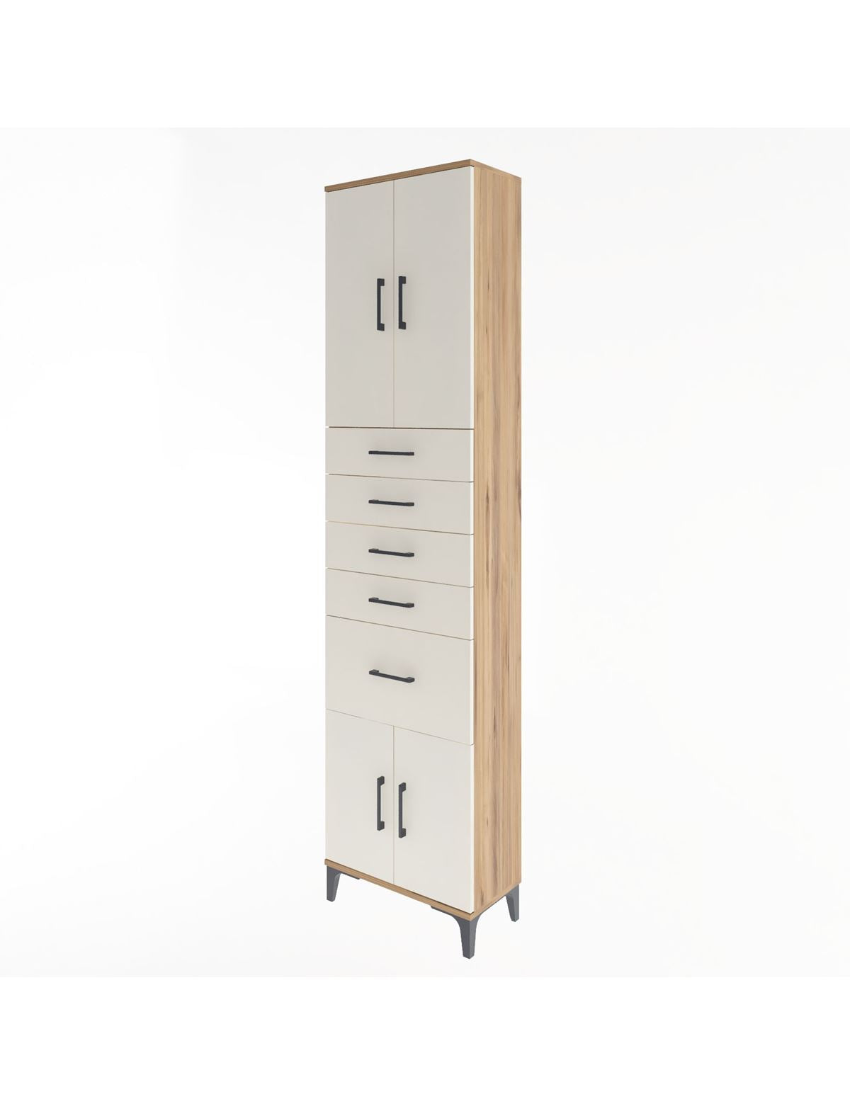 Arges Dolap 2 Raflı 5 Çekmeceli 4 Kapaklı 60x30x243 - S32M031V7A
