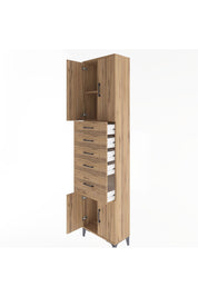 Arges Dolap 2 Raflı 5 Çekmeceli 4 Kapaklı 60x30x243 - S32M031V9A