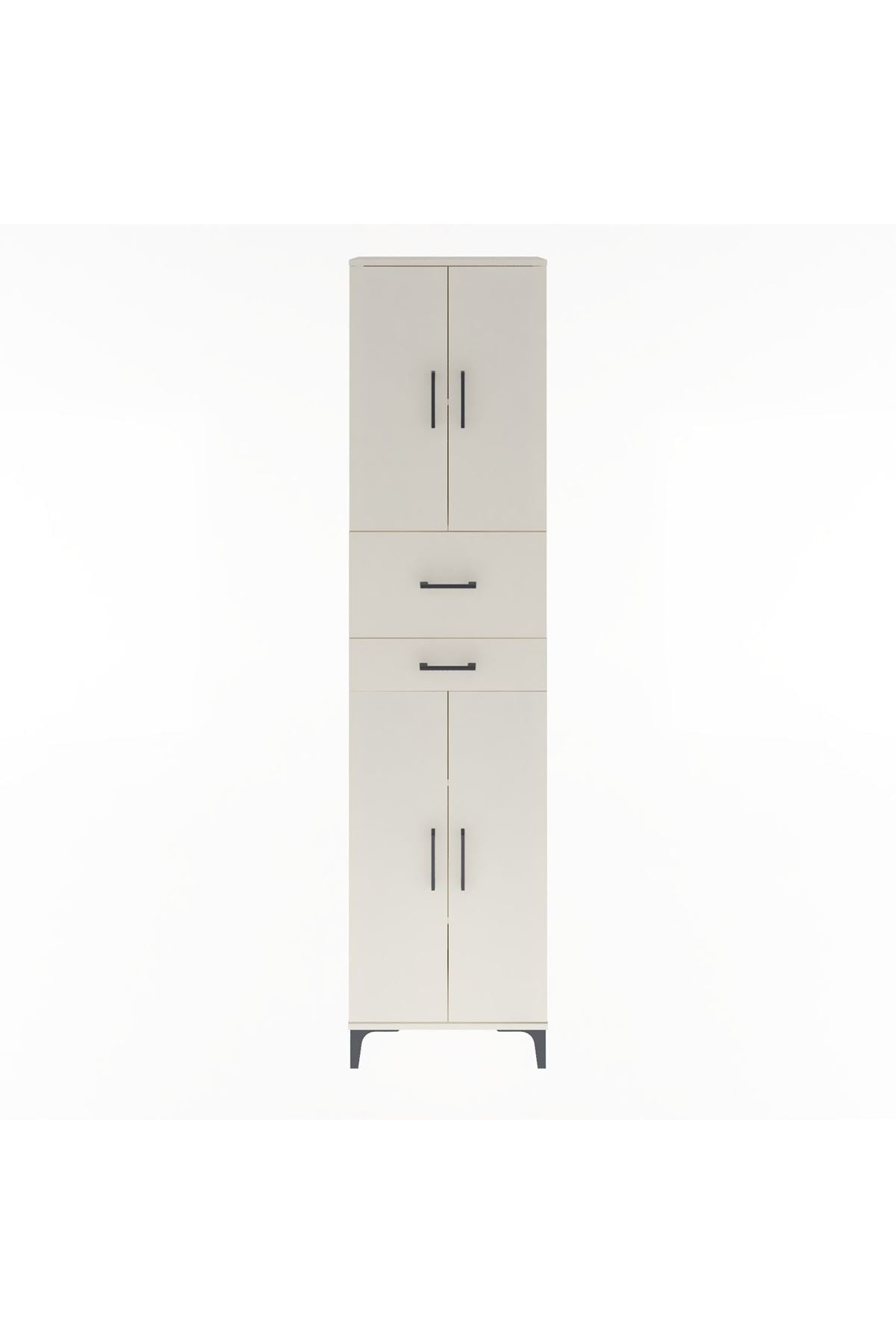 Arges Dolap 4 Raflı 2 Çekmeceli 4 Kapaklı 60x30x243 - S32M032V1A