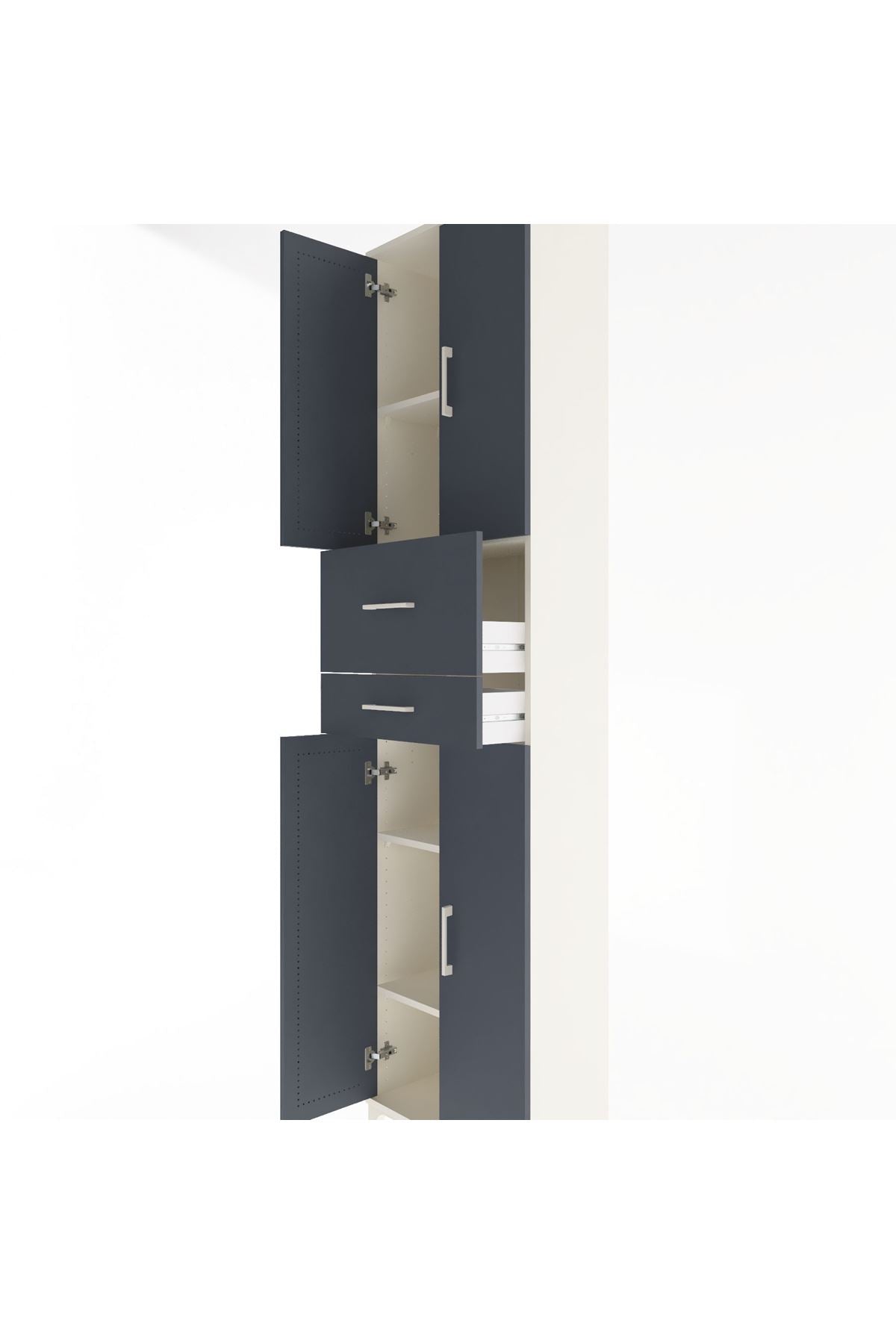 Arges Dolap 4 Raflı 2 Çekmeceli 4 Kapaklı 60x30x243 - S32M032V2A