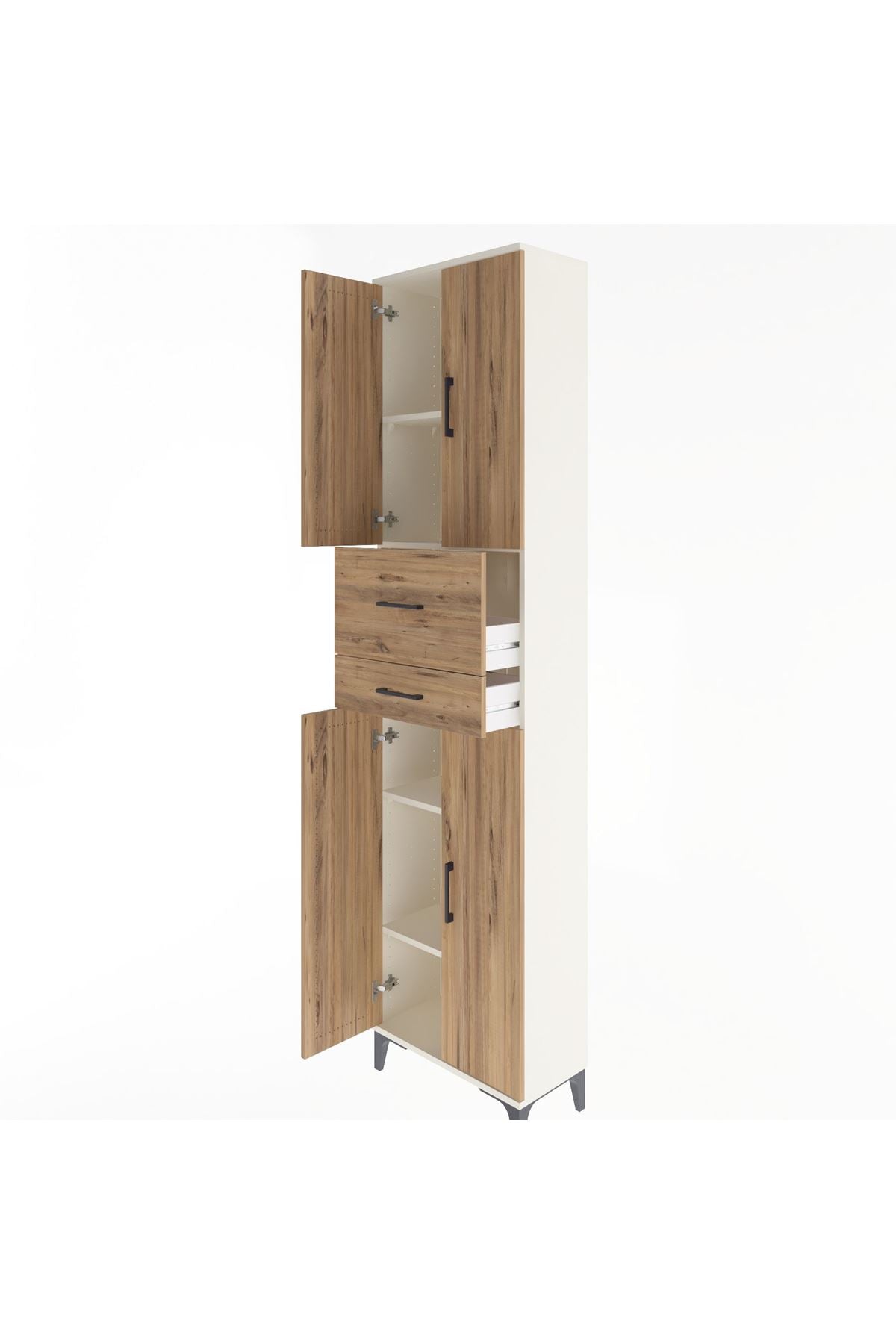 Arges Dolap 4 Raflı 2 Çekmeceli 4 Kapaklı 60x30x243 - S32M032V3A