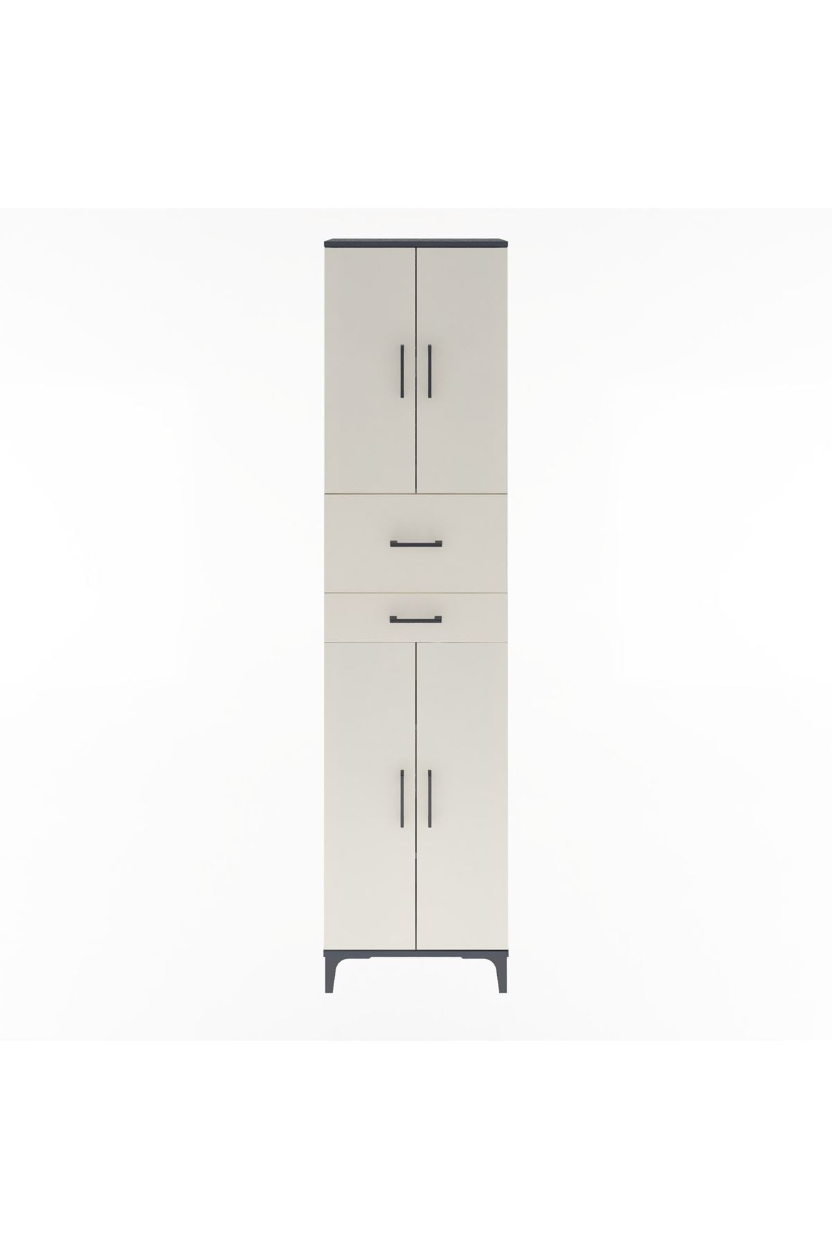 Arges Dolap 4 Raflı 2 Çekmeceli 4 Kapaklı 60x30x243 - S32M032V4A