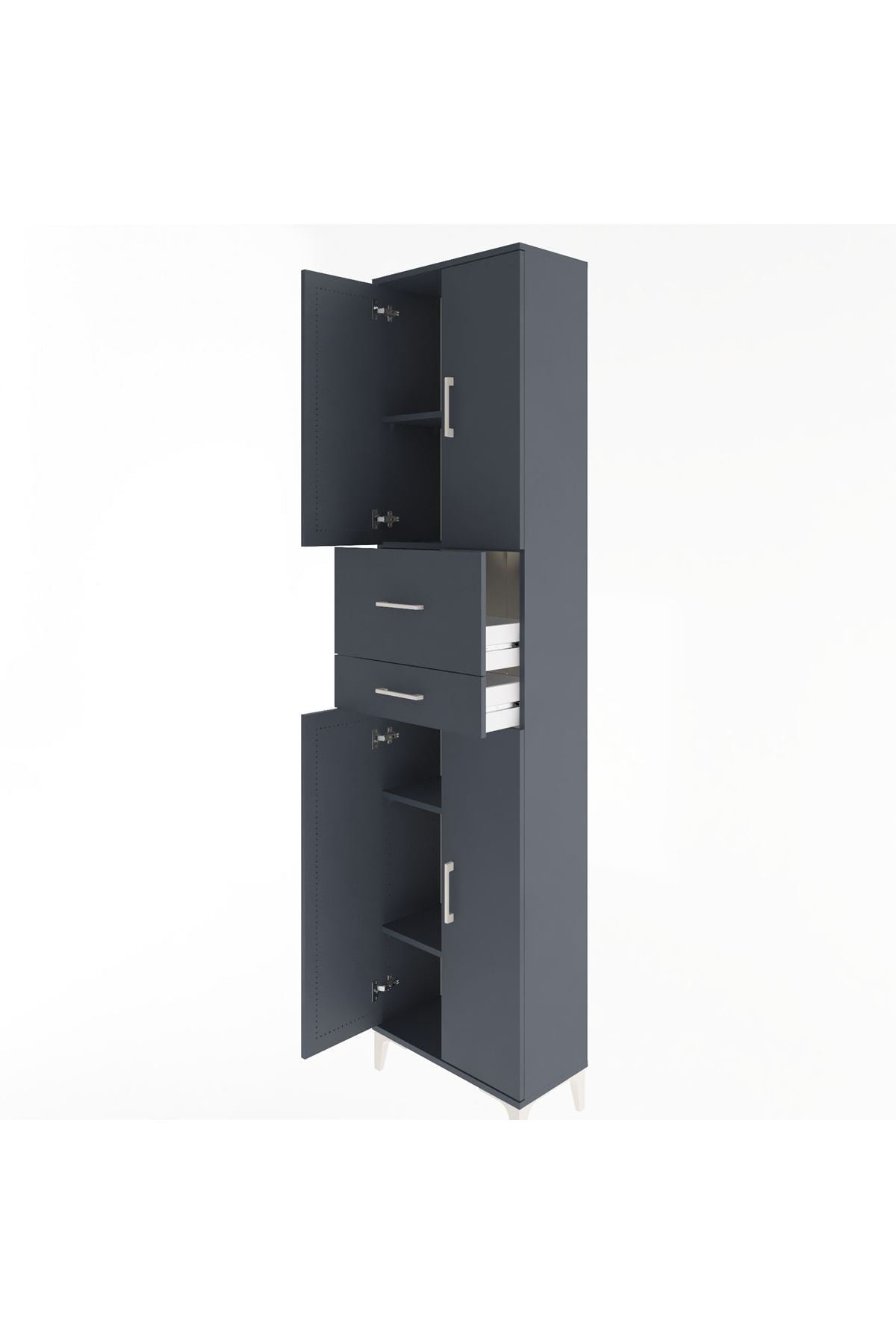 Arges Dolap 4 Raflı 2 Çekmeceli 4 Kapaklı 60x30x243 - S32M032V5A