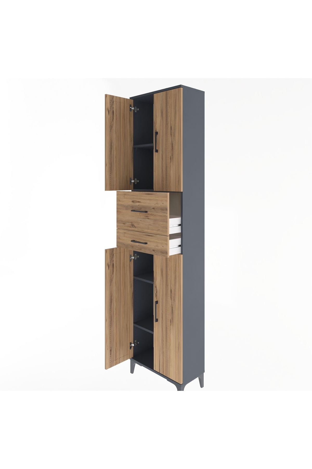 Arges Dolap 4 Raflı 2 Çekmeceli 4 Kapaklı 60x30x243 - S32M032V6A