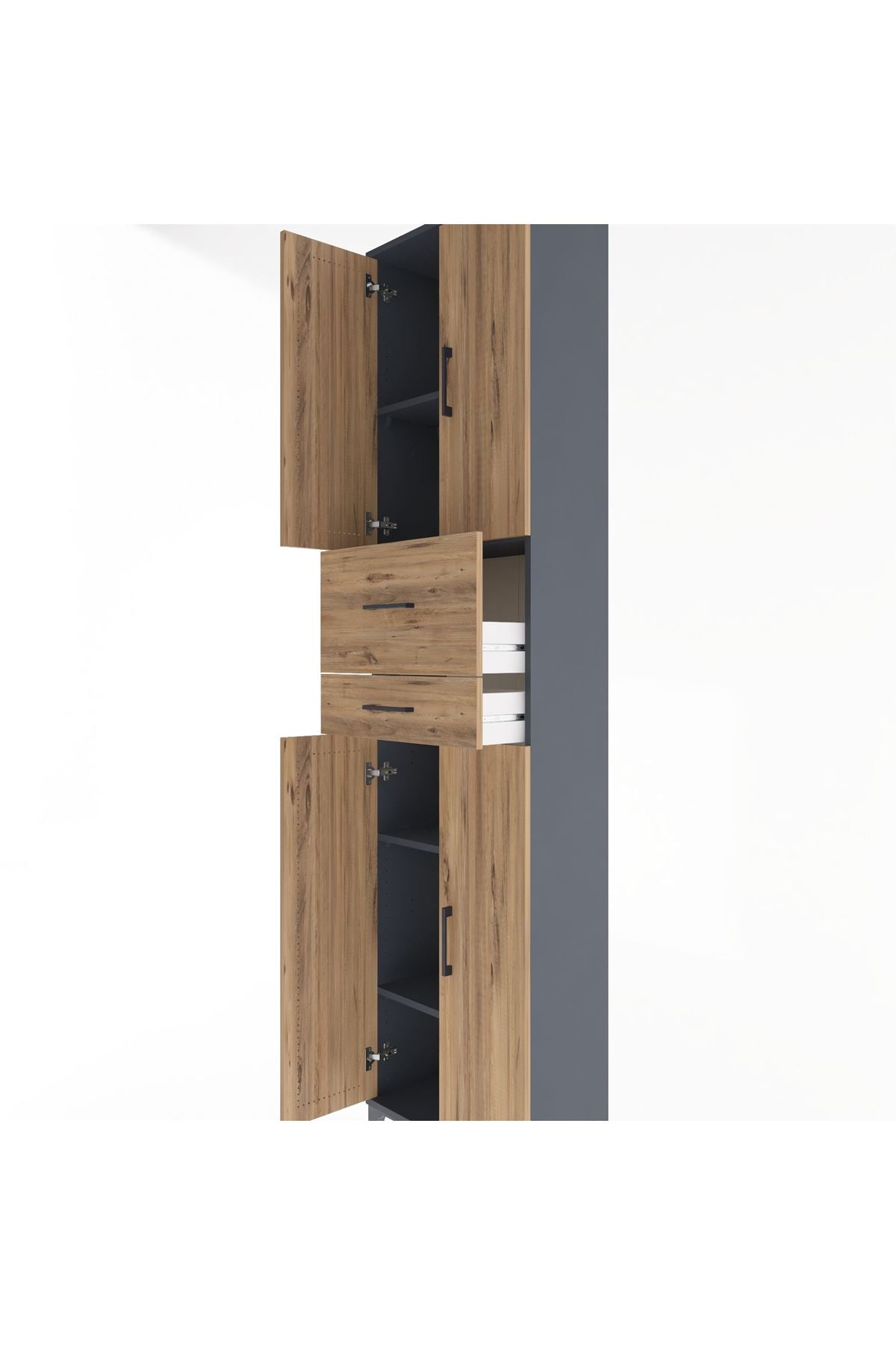 Arges Dolap 4 Raflı 2 Çekmeceli 4 Kapaklı 60x30x243 - S32M032V6A