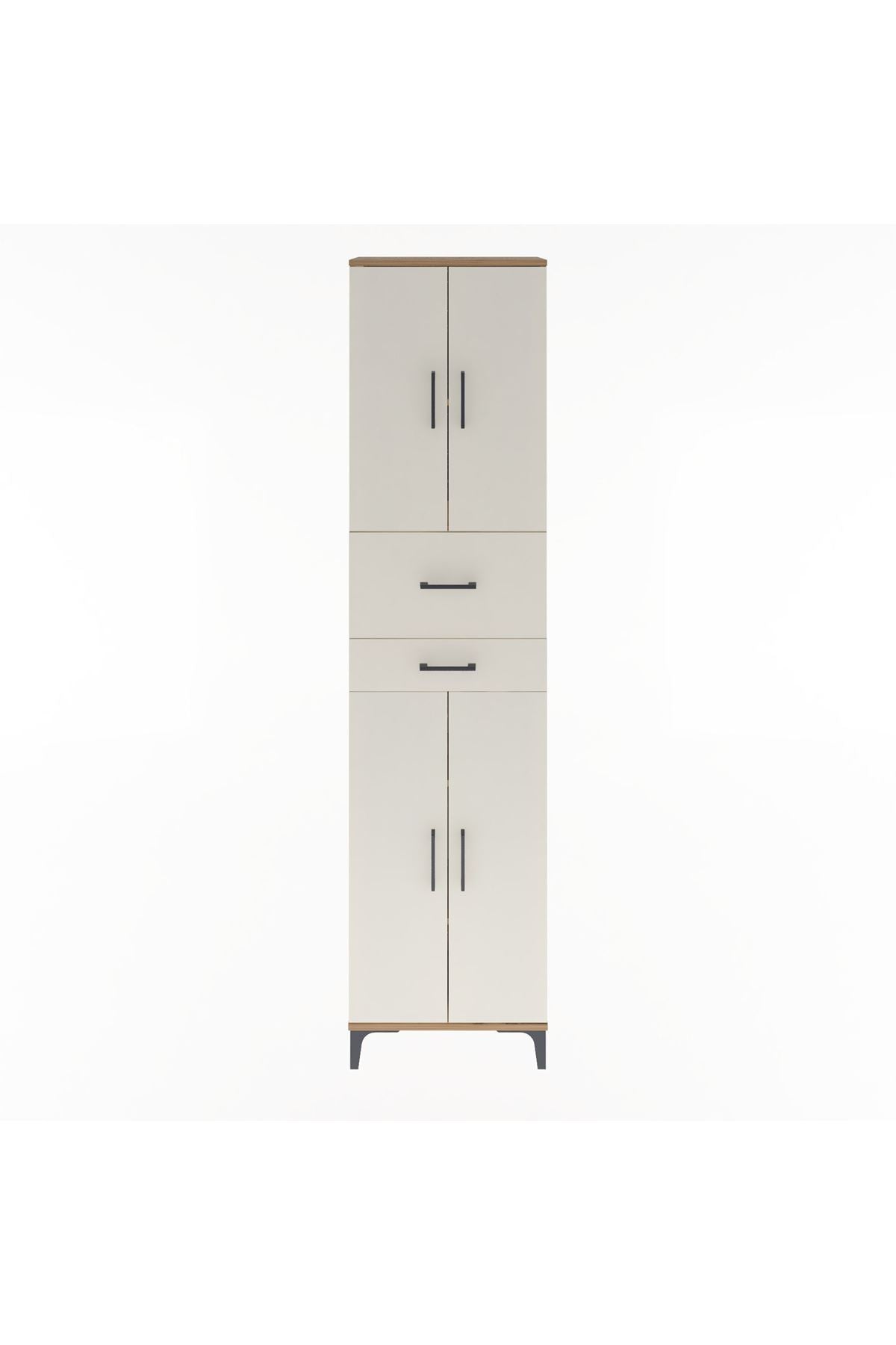 Arges Dolap 4 Raflı 2 Çekmeceli 4 Kapaklı 60x30x243 - S32M032V7A