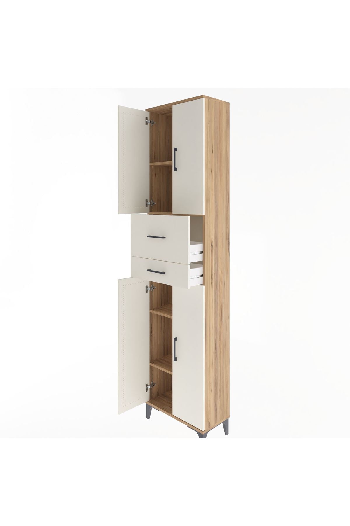 Arges Dolap 4 Raflı 2 Çekmeceli 4 Kapaklı 60x30x243 - S32M032V7A
