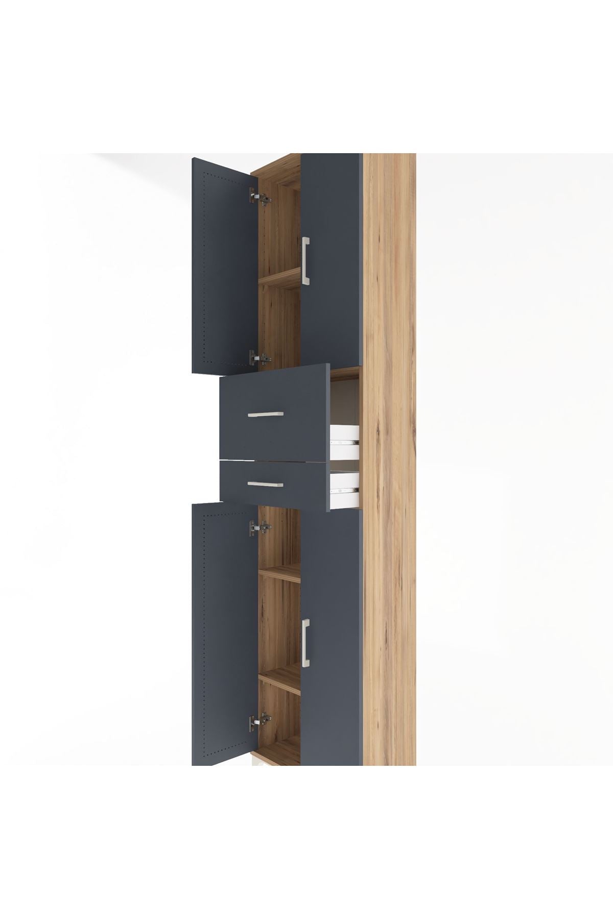 Arges Dolap 4 Raflı 2 Çekmeceli 4 Kapaklı 60x30x243 - S32M032V8A