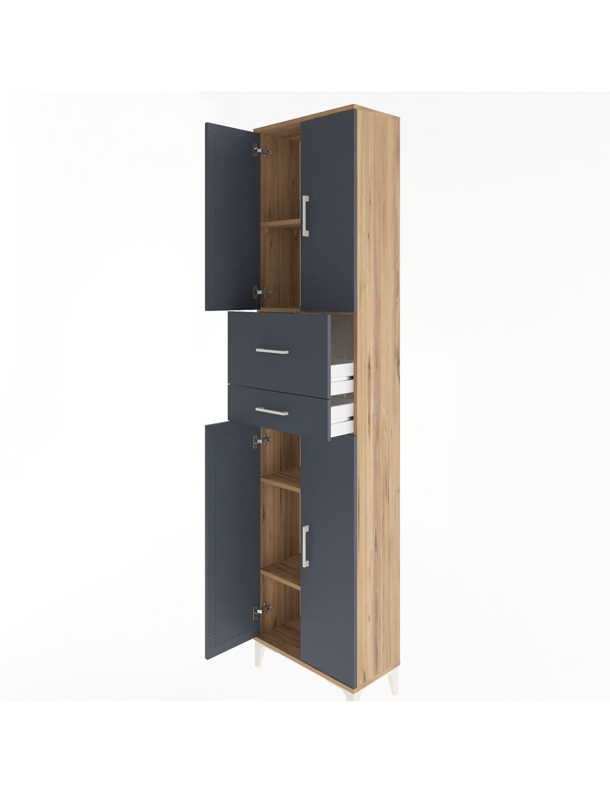 Arges Dolap 4 Raflı 2 Çekmeceli 4 Kapaklı 60x30x243 - S32M032V8A