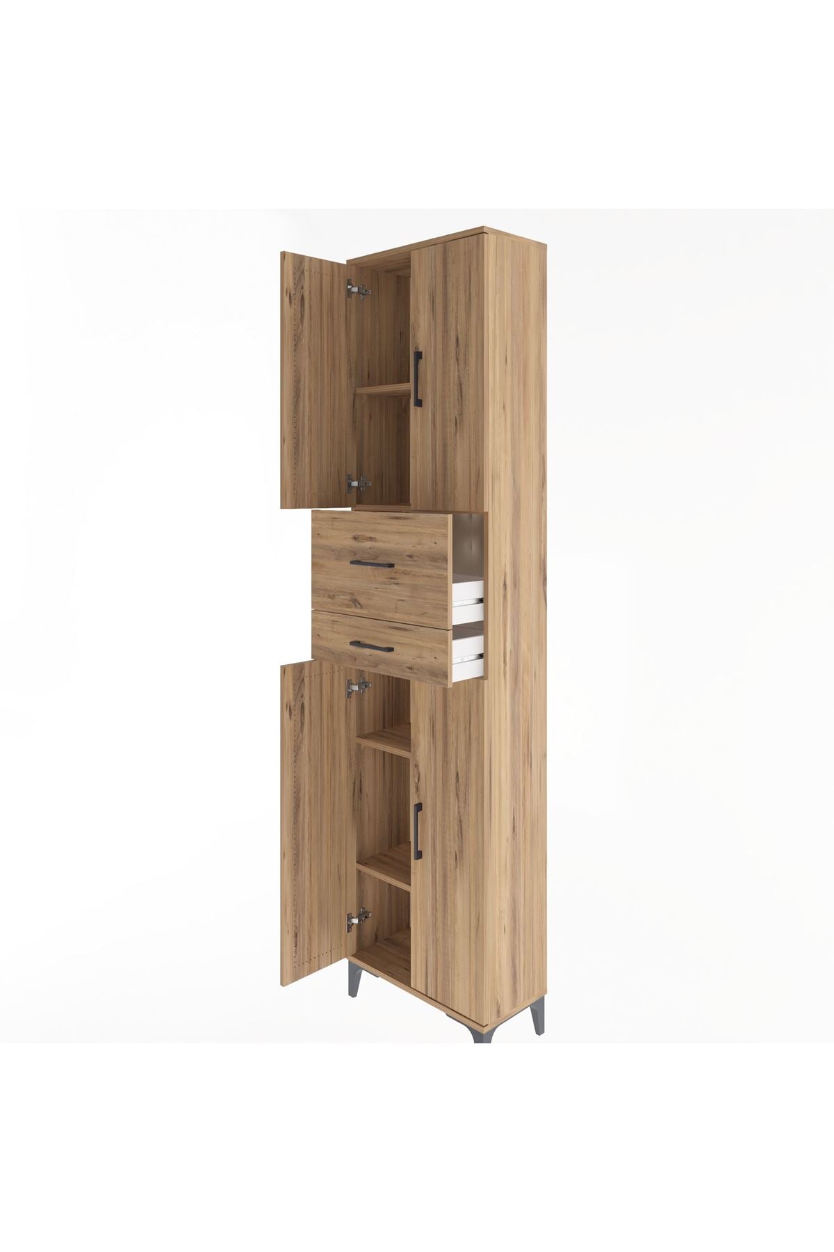 Arges Dolap 4 Raflı 2 Çekmeceli 4 Kapaklı 60x30x243 - S32M032V9A