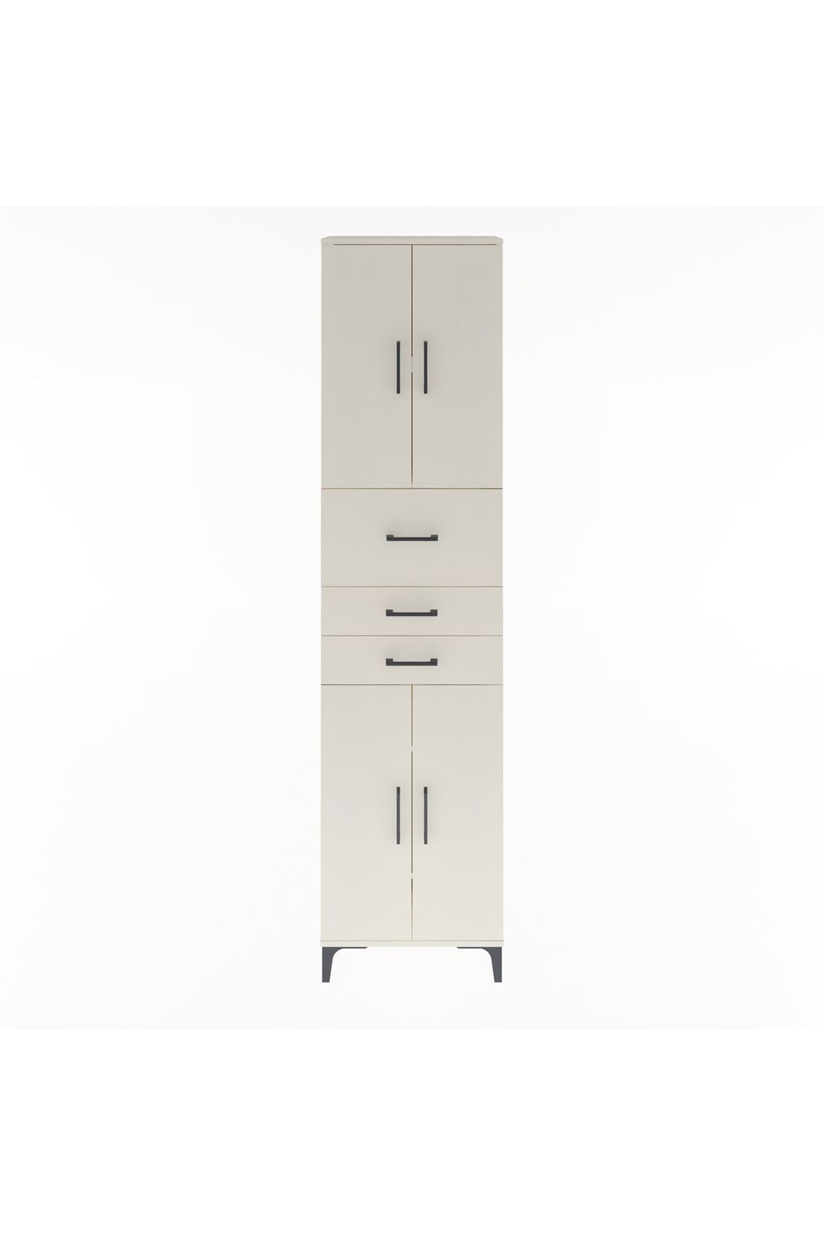 Arges Dolap 4 Raflı 3 Çekmeceli 4 Kapaklı 60x30x243 - S32M033V1A
