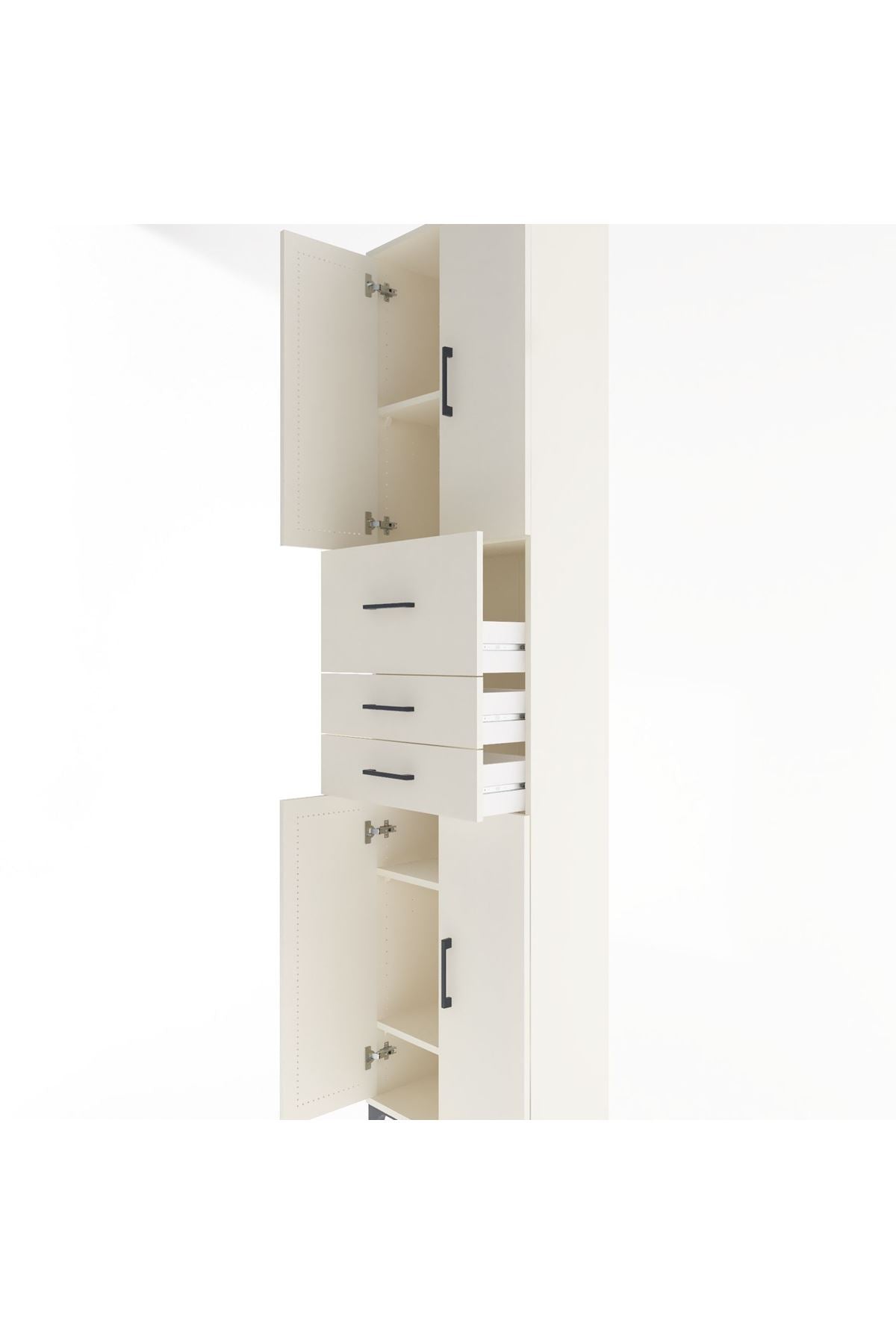Arges Dolap 4 Raflı 3 Çekmeceli 4 Kapaklı 60x30x243 - S32M033V1A