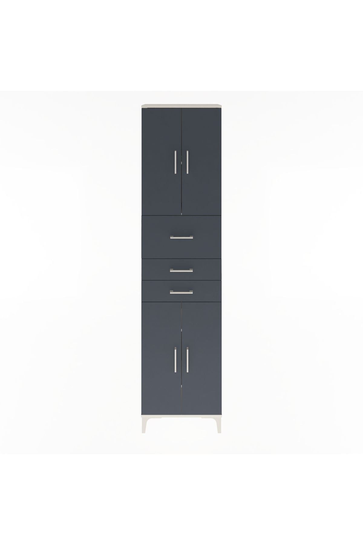 Arges Dolap 4 Raflı 3 Çekmeceli 4 Kapaklı 60x30x243 - S32M033V2A