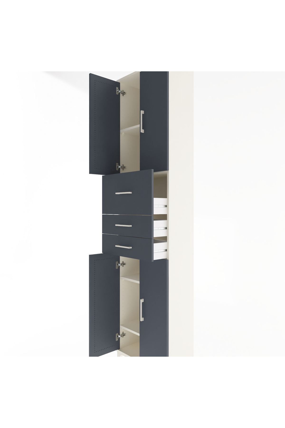 Arges Dolap 4 Raflı 3 Çekmeceli 4 Kapaklı 60x30x243 - S32M033V2A