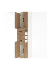 Arges Dolap 4 Raflı 3 Çekmeceli 4 Kapaklı 60x30x243 - S32M033V3A
