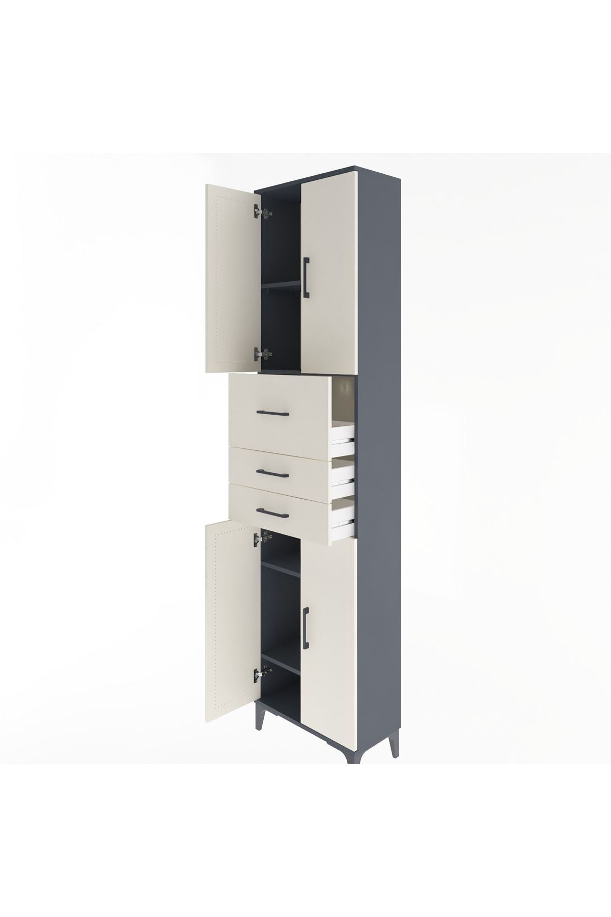 Arges Dolap 4 Raflı 3 Çekmeceli 4 Kapaklı 60x30x243 - S32M033V4A