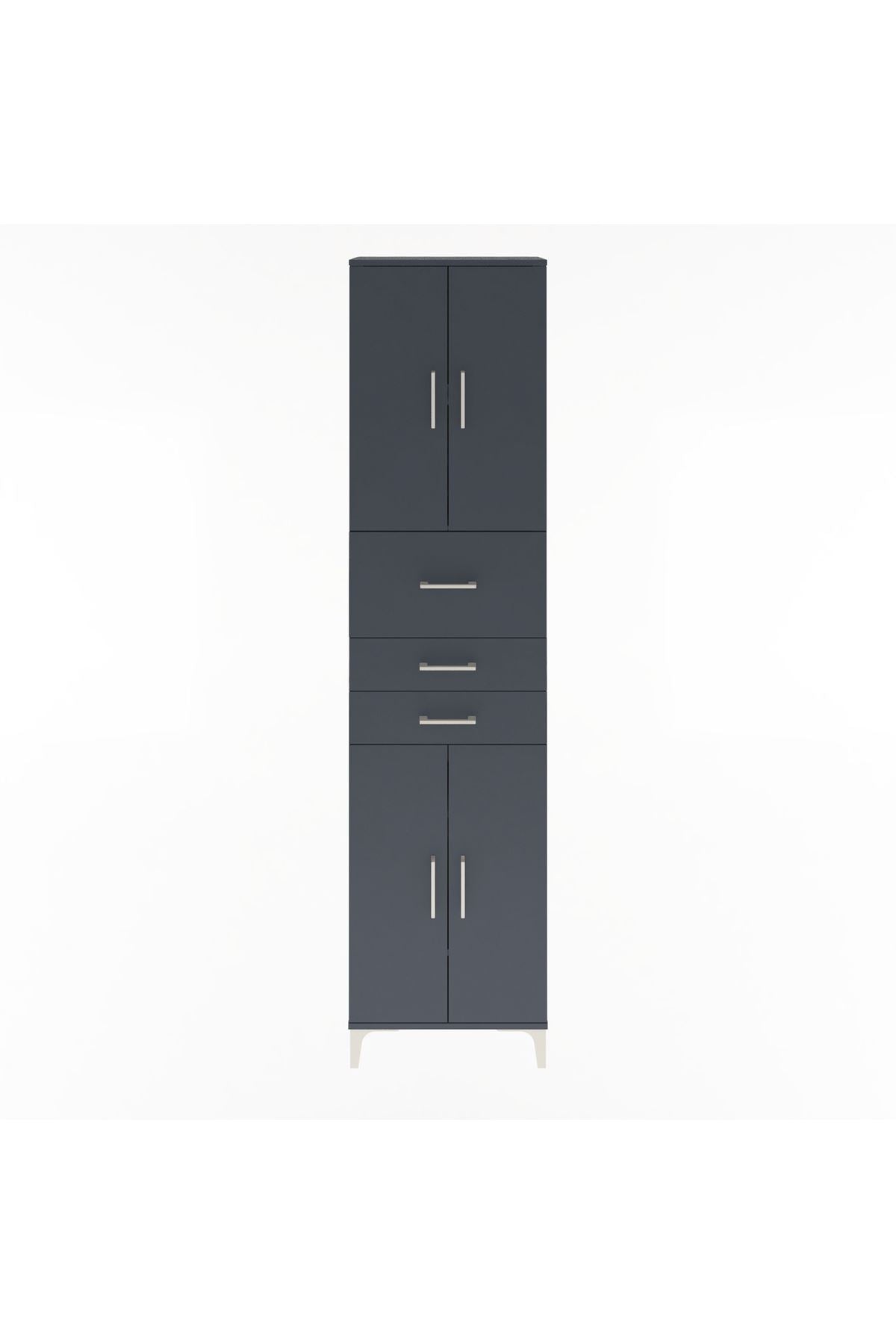 Arges Dolap 4 Raflı 3 Çekmeceli 4 Kapaklı 60x30x243 - S32M033V5A