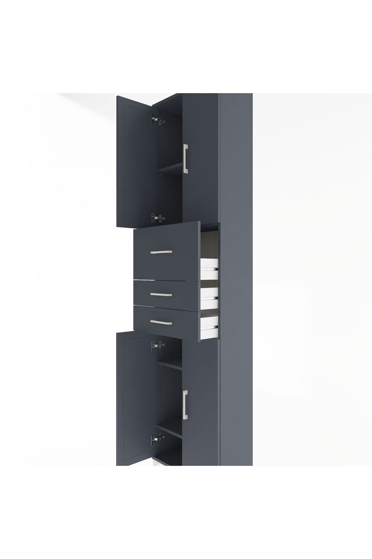 Arges Dolap 4 Raflı 3 Çekmeceli 4 Kapaklı 60x30x243 - S32M033V5A